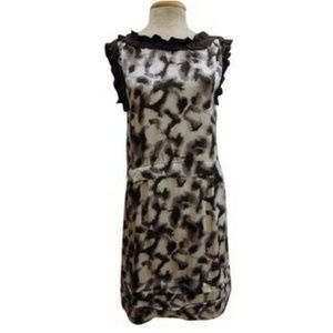 Bensoni silk ruffle water color print dress Sz 2